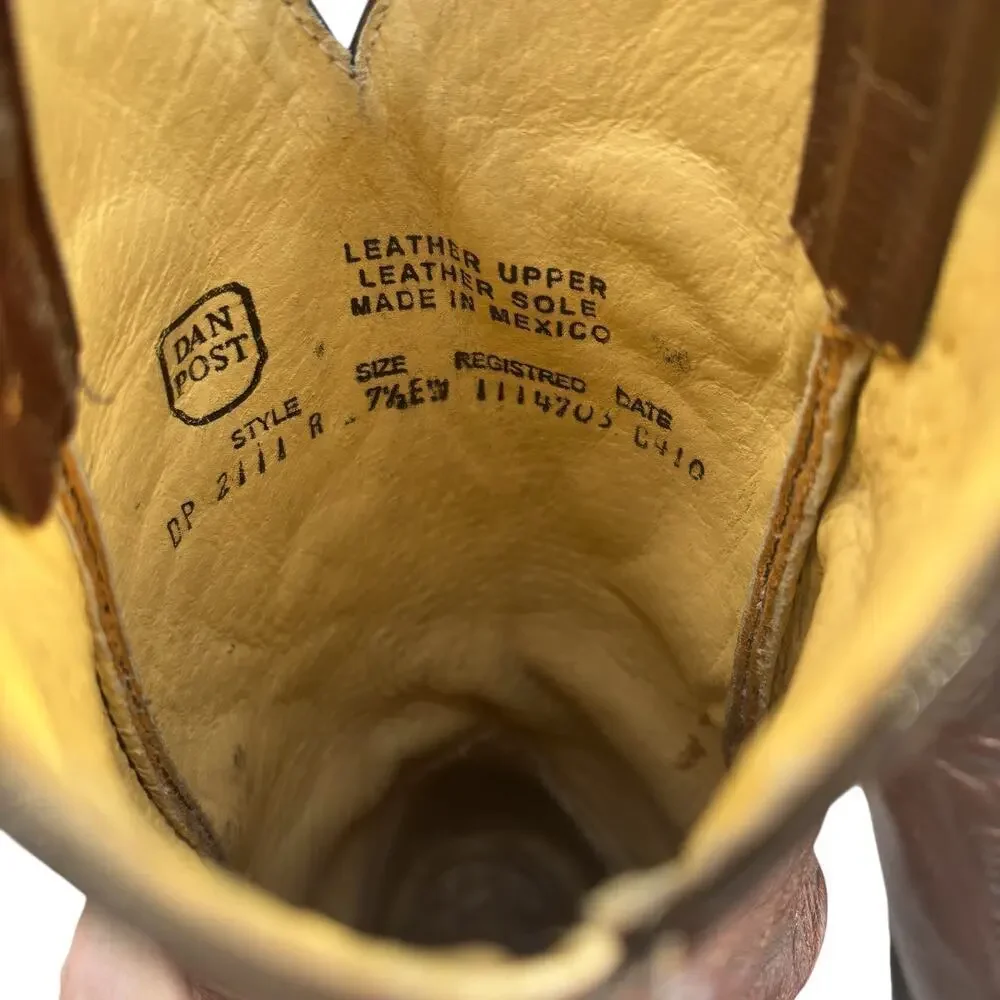 Dan Post Milwaukee Boots Men's Size 7 1/2 EW Color: Antiquetan